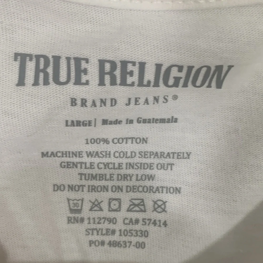 True Religion Optic White Arch Logo Short Sleeve Crew Neck NWT‎ Tee size L